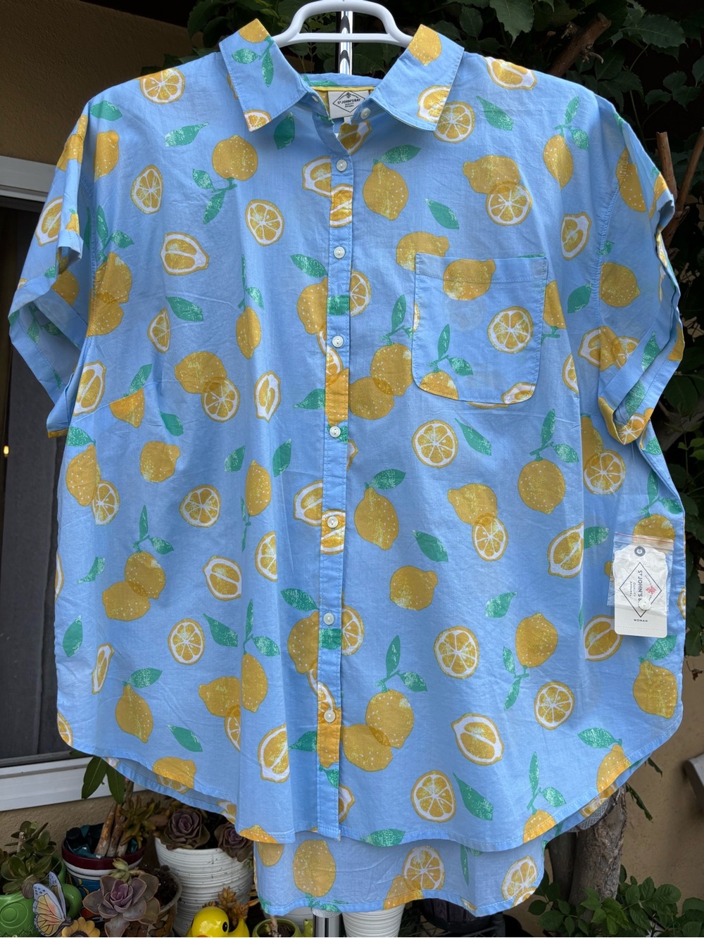 Blue Lemons Classic Camp Shirt Plus Size 3X NWT